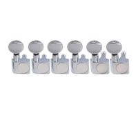 Musiclily Pro R18K-22 6 en Ligne 18:1 2-Pin Staggered Mécaniques Chrome | Scellée Tuners, avec Bouton Ovale Vintage,pour Guitare électrique Type Fender Strat Tele