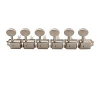 Musiclily Pro R18T Semi-scellée 6 en Ligne Mécaniques 18:1 Ratio Vintage Hybride Split Shaft Tuners avec Bouton Ovale Vintage pour Guitare électrique Fender Squier Strat Tele, Nickel