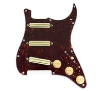 Musiclily Pro-SE ST-DPHC SSS Pickguard Précâblé avec Mini Rail Humbucker Céramique pour Guitare électrique Style Strat, 4 plis Tortoise Shell