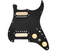 Musiclily Pro SE ST-HH-OMHA Pickguard Pré-câblé Micro Alnico 5 Noir Zebra | Mini Toggle Switch,pour Guitare électrique Style Strat