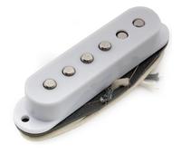Musiclily Pro ST-50S Staggered Alnico 5 Micro Simple Bobinage Milieu 5,9K pour Guitare électrique de type Strat, Blanc