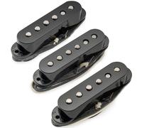 Musiclily Pro ST-50S Staggered Alnico 5 Set Micros Simple Bobinage Manche Milieu Chevalet pour Guitare électrique de type Strat, Noir