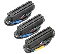 Musiclily Pro ST-DPHA Alnico 5 Set Humbucker Format Simple Bobinage Noir | Rail Blade, Manche Milieu Chevalet Pickup, Super Distortion, pour Guitare électrique Style Strat