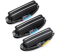 Musiclily Pro ST-DPHC Céramique Set Micros Humbucker Format Simple Bobinage Super Distortion pour Guitare électrique Style Strat, Corps Noir Rail Chrome