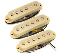Musiclily Pro ST-FAT50S Staggered Alnico 5 Micro Single Coil Manche Milieu Chevalet Pickups Set pour Guitare électrique type Strat, Crème