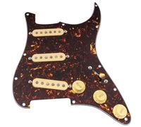 Musiclily Pro ST-SSS Pickguard Pre-cablé avec Artec Micros Tortoise Shell | Staggered Alnico 5 Simple Bobinage, pour Guitare Electrique Style Strat