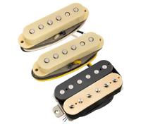 Musiclily Pro ST-TX Alnico 5 Staggered Micros Single Coil Décalé et Humbucker ST-HSS Découvert Manche Milieu Chevalet Pickups Set pour Guitare électrique type Strat, Zebra