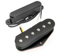 Musiclily Pro TL-60S Alnico 5 Set 2 Micros Simple Bobinage Manche Chevalet Pickup 8K/7,3K pour Guitare électrique Style Tele, Noir