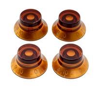 Musiclily Pro US Boutons Potentiomètre Top Hat Bell Knobs Ambre Lot de 4