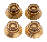 Musiclily Pro US Boutons Potentiomètre Top Hat Bell Knobs Doré Lot de 4 | 24 Dents Fines, pour Guitare électrique Style USA LP SG