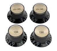 Musiclily Pro US Boutons Reflector Top Hat 2 Volume 2 Tone Knobs Noir Doré