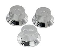 Musiclily Pro US Boutons ST 1 Volume 2 Tone Knobs Chrome Lot de 2T1V