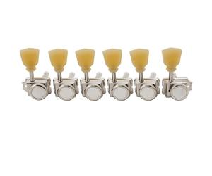 Musiclily Pro Vintage Style Hybride Mécaniques Guitare 6 en Ligne à Blocage Bouton Keystone pour pour Guitare électrique Strat/Tele Style, Nickel