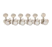 Musiclily Pro Vintage Style Hybride Mécaniques Guitare 6 en Ligne à Blocage Bouton Ovale pour Squier Classic Vibe Strat/Tele, Nickel