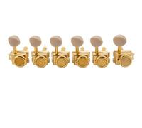 Musiclily Pro Vintage Style Hybride Mécaniques Guitare 6 en Ligne à Blocage pour Squier Classic Vibe Strat/Tele Guitare électrique, Doré Bouton Ovale Plastique