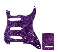 Musiclily Set de 11 trous SSS Pickguard et Plaque Arrière pour Guitare électrique style moderne, Fender (US/Mexique Made) Stratocaster Standard, 4 plis Perle Violet