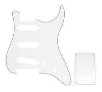 Musiclily Set de 11 trous SSS Pickguard et Plaque Arrière pour Guitare électrique style moderne, Fender (US/Mexique Made) Stratocaster Standard, 3 plis blanc