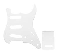 Musiclily Set de 11 trous SSS Pickguard et Plaque Arrière pour Guitare électrique style moderne, Fender (US/Mexique Made) Stratocaster Standard, 1 pli blanc