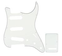 Musiclily Set de 11 trous SSS Pickguard et Plaque Arrière pour Guitare électrique style moderne, Fender (US/Mexique Made) Stratocaster Standard, 3 plis Parchemin