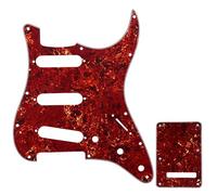 Musiclily Set de 11 trous SSS Pickguard et Plaque Arrière pour Guitare électrique style Moderne Fender (US/Mexique Made) Stratocaster Standard, 4 plis Vintage Tortoise