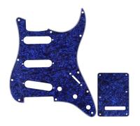 Musiclily Set de 11 trous SSS Pickguard et Plaque Arrière pour Guitare électrique style moderne, Fender (US/Mexique Made) Stratocaster Standard, 4 plis Perle Bleu