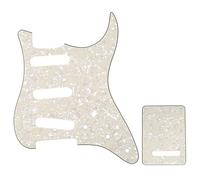 Musiclily Set de 11 trous SSS Pickguard et Plaque Arrière pour Guitare électrique style moderne, Fender (US/Mexique Made) Stratocaster Standard, 4 plis Perle Parchemin
