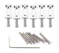 Musiclily Ultra 10,5mm Pontets en Laiton Style Moderne pour Guitare électrique de style Strat/Tele, Chrome(Lot de 6)