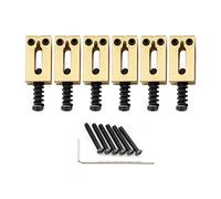 Musiclily Ultra 10,5mm Pontets en Laiton Style Moderne pour Guitare électrique de style Strat/Tele, Doré(Lot de 6)