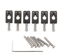 Musiclily Ultra 10,5mm Style Pontets en Laiton pour Pont Tremolo Guitare électrique style Strat, Noir (Lot de 6)