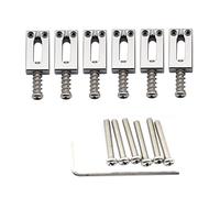 Musiclily Ultra 10,8mm Moderne Pontets Laiton pour Guitare électrique Strat Tele Style, Chrome (Lot de 6)