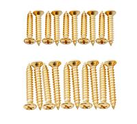 Musiclily Ultra 2,5x15mm/2,5x18mm Vis Cruciformes à Tête Fraisée Bombée en Acier Inoxydable pour Guitare Electrique Basse Cadre de Micro Humbucker, Doré (lot de 20)