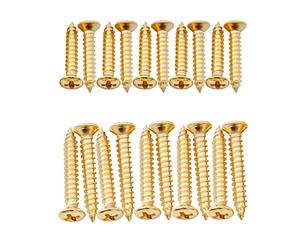 Musiclily Ultra 2,5x15mm/2,5x18mm Vis Cruciformes à Tête Fraisée Bombée en Acier Inoxydable pour Guitare Electrique Basse Cadre de Micro Humbucker, Doré (lot de 20)