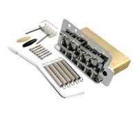 Musiclily Ultra 52,5mm ST Chevalet Tremolo Bridge 6 Vis Vibrato avec Pontets Courbées Acier Vintage 36mm Bloc Laiton pour Guitare électrique type Strat, Chrome