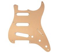 Musiclily Ultra 8 Trous SSS Aluminium Anodisé ST Pickguard Plaque de Protection pour Guitare électrique Chine Squier Classic Vibe SQ CV 50s Reissue Vintage Strat Style, Doré