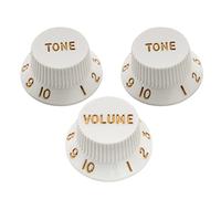Musiclily Ultra Taille Universelle Boutons de Potentiomètres ST 1 Volume 2 Tonalité Knobs pour guitare électrique Fender Strat Style, Blanc