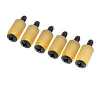 Musiclily Ultra UNC#6-32x3/4 Inch Vis en Acier Inoxydable et Caoutchouc Tubing Micros Simple Bobinage pour Guitare électrique USA/Mexique Fender Strat Style, Noir (Lot de 6)