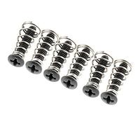 Musiclily Ultra UNC#6-32x3/4 Inch Vis et Ressorts Micros Simple Bobinage en Acier Inoxydable pour Guitare Electrique USA/Mexique Fender Strat Style, Noir (Lot de 6)