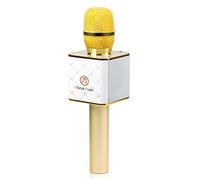 MusicMan 4685 karaoké microphone BT eb-x31 (Bluetooth, compatible avec smartphone/Apple iPhone Doré/blanc