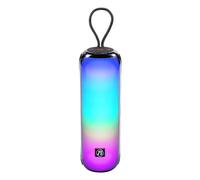 MusicMan Enceinte Bluetooth Portable avec lumières Disco RVB, Radio FM, Lecture USB et MicroSD, Batterie 1800 mAh, Microphone intégré et entrée AUX - Enceinte de fête sans Fil BT-X66