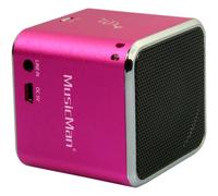 MusicMan Mini enceinte Bluetooth portable Prise en charge de la carte MicroSD Soundstation mobile compacte pour Smartphones Tablettes Ordinateurs portables BT-X2 (rose)