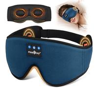 MUSICOZY Casque de sommeil, masque de sommeil 3D 100 % occultant avec écouteurs pour dormir, écouteurs doux avec Bluetooth V5.4 et 16 heures de temps de jeu pour voyager/sieste/yoga/méditation
