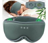 MUSICOZY Masque de sommeil Bluetooth 5.4 | Casque de sommeil 3D en coton de bambou avec sangle ultra silencieuse pour les personnes dormant sur le côté, masque pour les yeux 100 % occultant avec