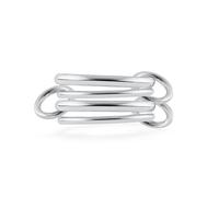 Musihy Anneaux multiples simples entrelacés en Acier Chirurgical pour Homme, Argent, Taille 51.5