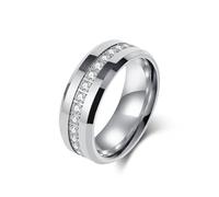 Musihy Bague de fiançailles éternelle en tungstène 6MM pour hommes incrustée de zircon cubique