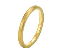 Musihy Bague de mariage classique fine en métal brossé 2MM pour hommes/femmes avec bords biseautés en Tungstène, Or, Taille 56.5