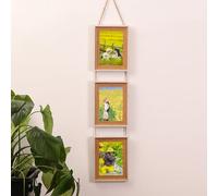 Musihy Cadre Photo Multiple 13x18, Rectangle Cadres photo pour le salon de la chambre, 3 Photo accrochée au mur, Mur, Marron-3 Photos-Vertical