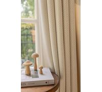 Musihy Rideaux Occultants Thermique, 132x229cm Texture Unie à Rayures ondulées Rideaux pour Chambre Salon occultant Rideau obscurcissant isolé thermiquement enPolyester, Beige, Rod Poche