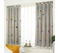 Musihy Rideaux Thermiques Isolants Anti Froid Et Chaleur, Rideau Thermique Double Couche à Motif Triangulaire pour Chambre à Coucher, Gris, 200 x 195 cm