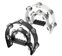 Musiin Double Row Metal Jingles Half-Moon Tambourine Versatile Pro Percussion for Dynamic Performances(2packs)