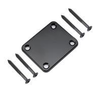 Musiin Electric guitar bass neck plate Strat Tele Style reinforcement plate body connection with screws square metal(black)
